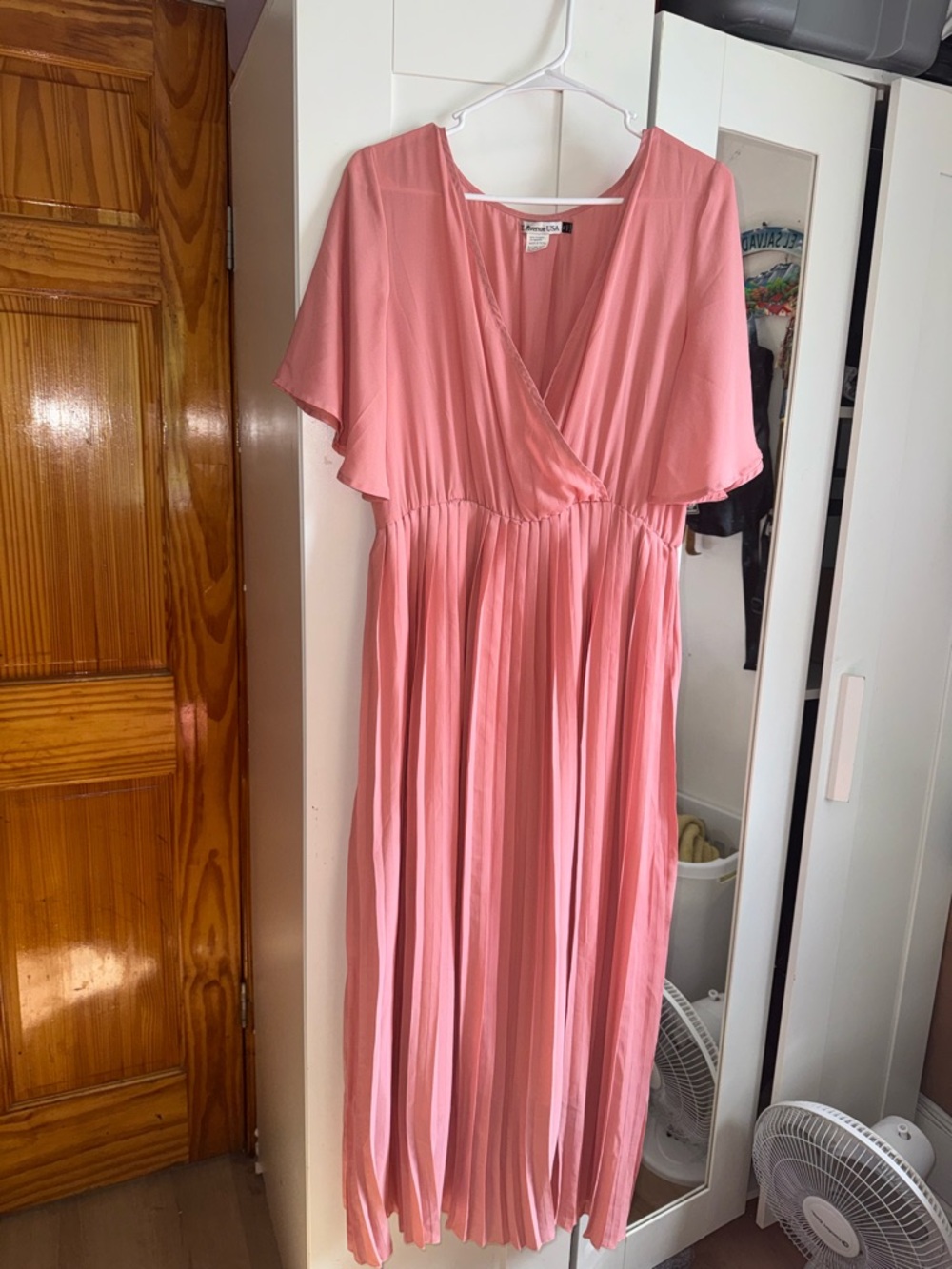 Draped Pink Maxi Dress by Fashion Union - Pleated Wrap Bodice